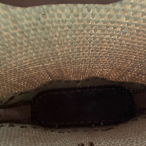 VINTAGE Leather Rattan Blend Brown Shoulder Bag - Picture 3 of 4